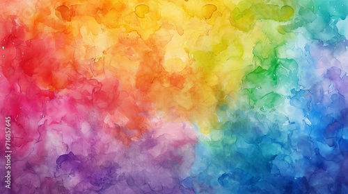 Vibrant watercolor abstract painting with a rainbow of colors blending together background photo