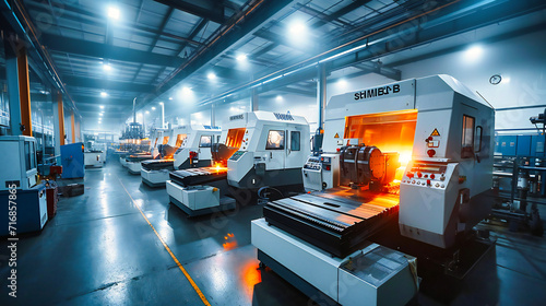 Precision Engineering: Inside a Modern Factory with Steel Machinery and Manufacturing Equipment photo