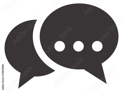 Chat icon. Black messages symbol. Communication contact