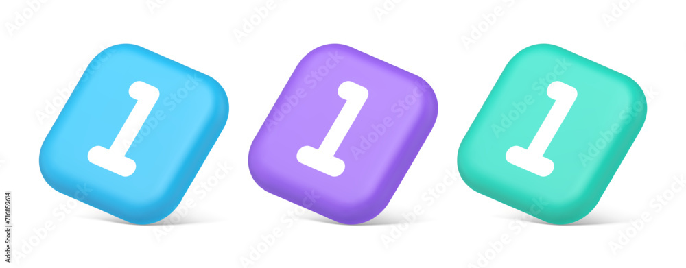 One number button finance counting panel keyboard user interface 3d realistic isometric icon One number button finance counting panel keyboard user interface 3d realistic isometric icon