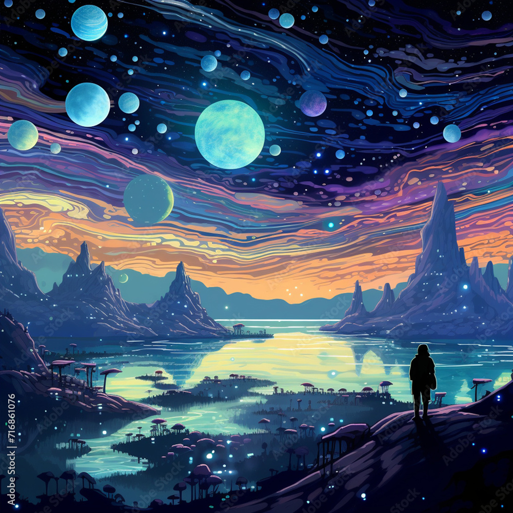 Fototapeta premium another earth is an unusual planet created with Generative Ai