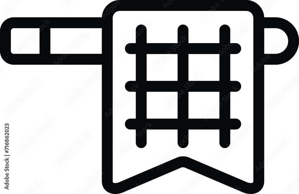 Finish flag icon outline vector. Sport exercise. Race athlete park