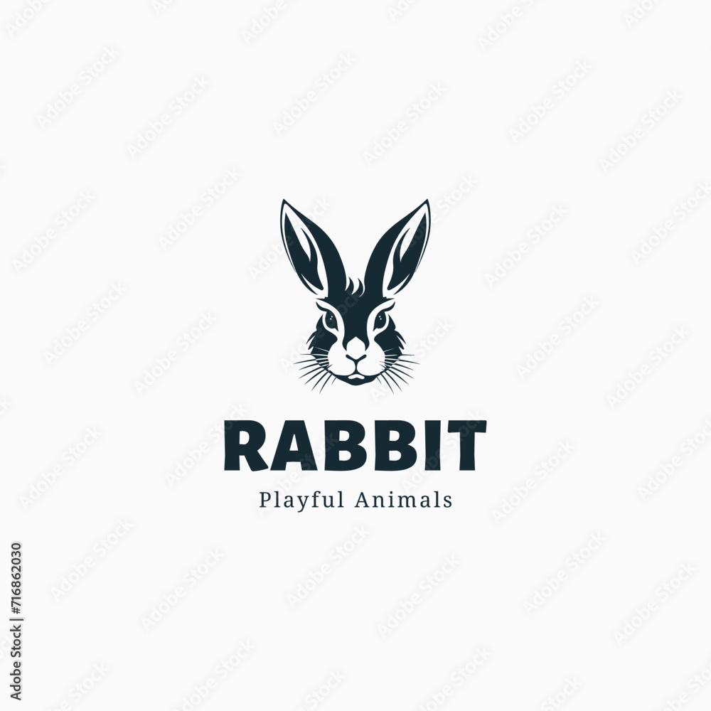 Fototapeta premium rabbit farm logo vector illustration