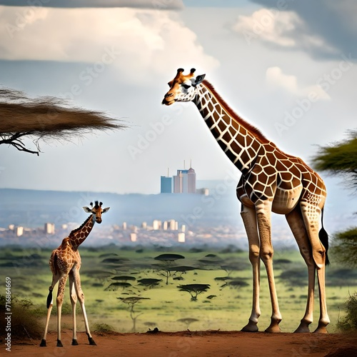 giraffe in the savannah