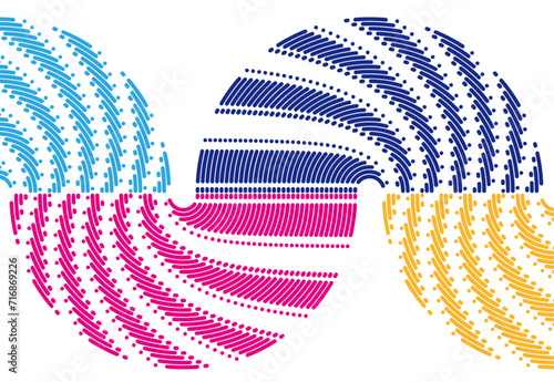 破線の曲線アート。アブストラクト背景。