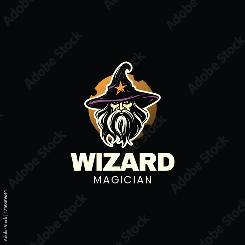 Creative minimal wizard warlock logo,ombie Evil Wizard Logo Mascot