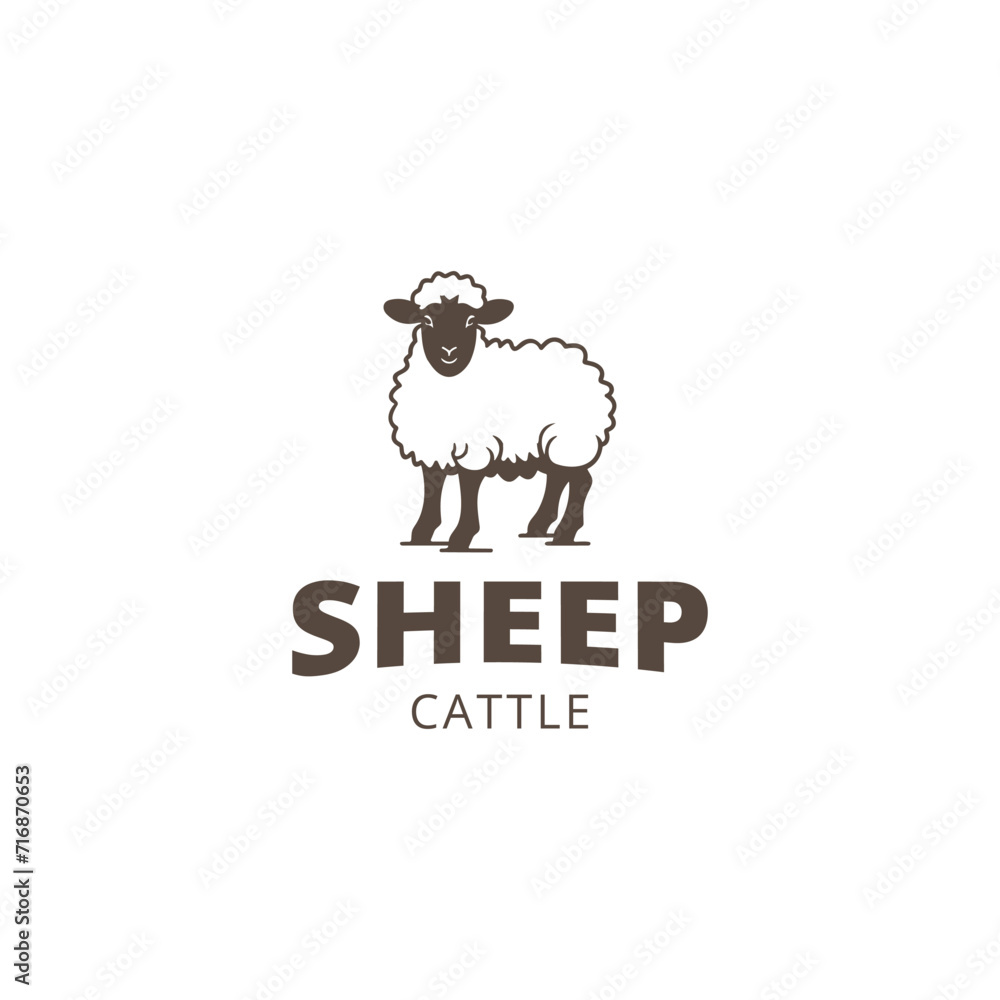 Fototapeta premium sheep cattle logo design vector