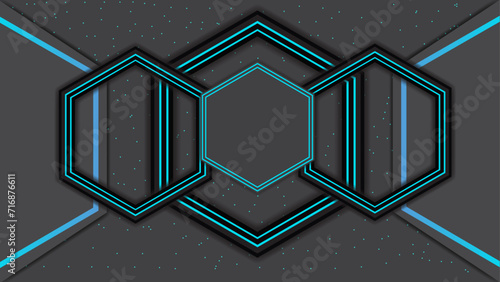 Abstract futuristic black and blue gaming background with modern sport shapes. Vector design template technology concept can use element game banner, sport poster, cyber wallpaper, web, cover