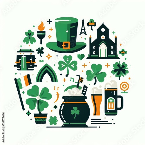 St patricks day icons, Irish pride.