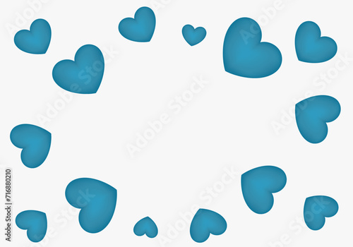 Plantilla con fondo de corazones turquesas