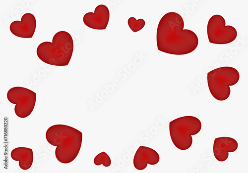 Plantilla con fondo de corazones rojos