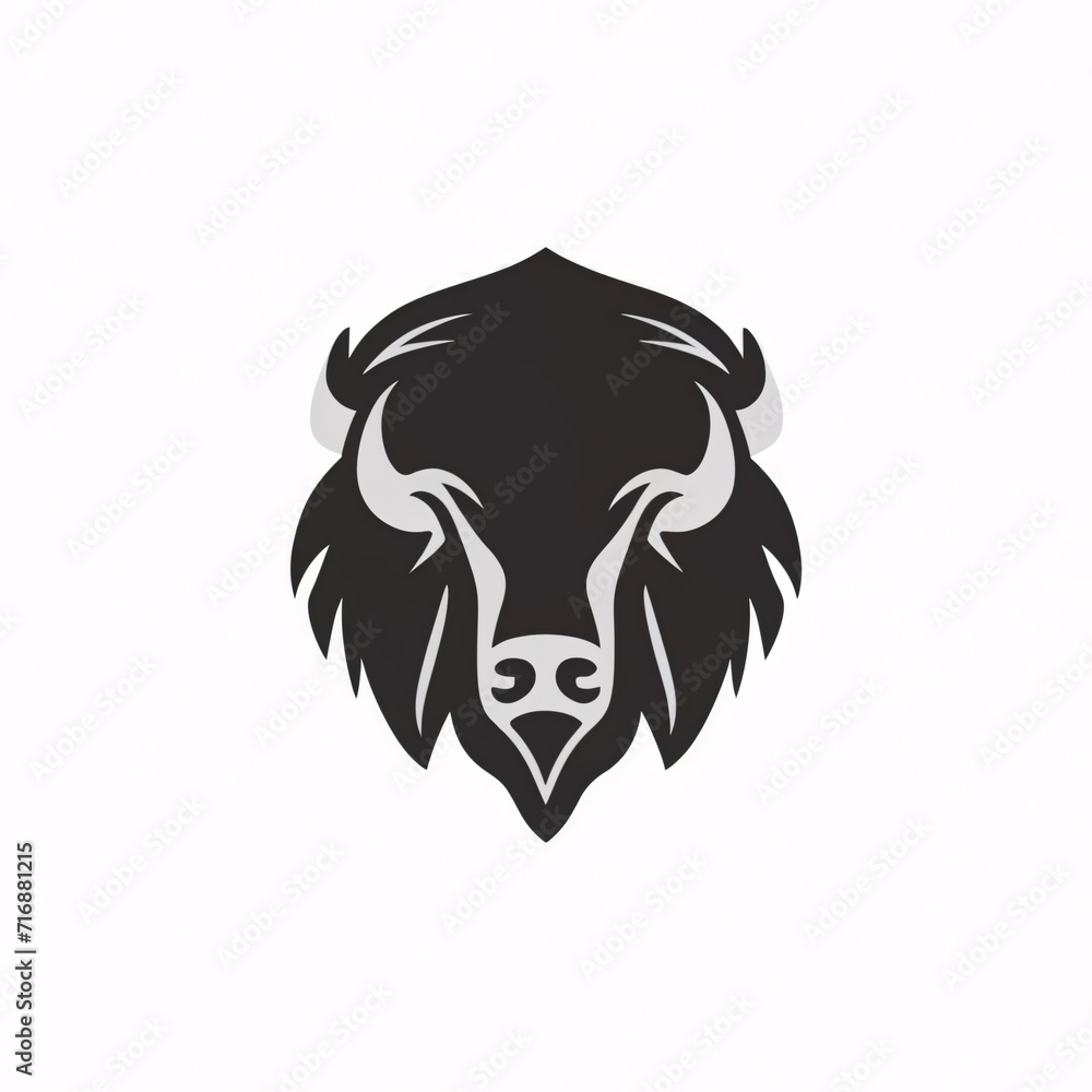 Flat logo illustration of Bison