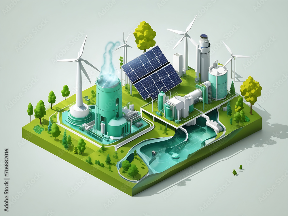 Green hydrogen power plant concept with solar cell and wind turbine ...