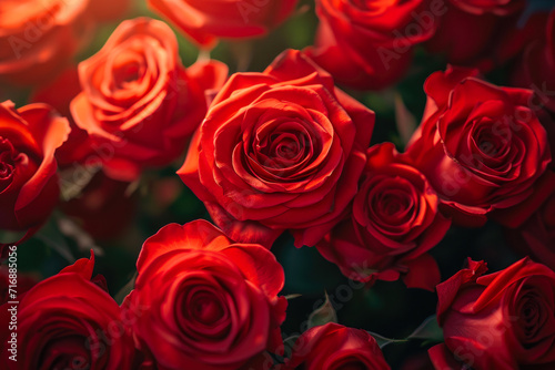 A Symphony of Red  Capturing Sunrise on Rose Petals