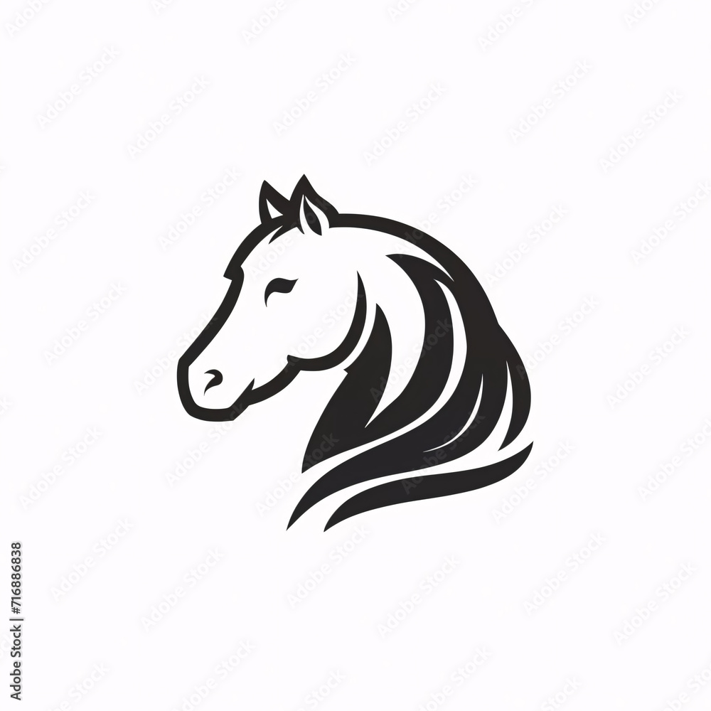 Flat logo illustration of Horse