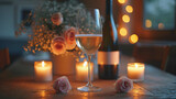A wine glass amid roses is pure elegance. The slender stem cradles indulgence, mirroring the passion of blossoms. Sipping becomes a dance of flavors, a poetic communion with a floral symphony. Love
