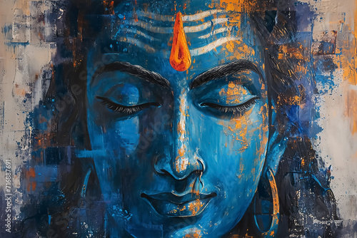 Hindu God Shiva modern painting