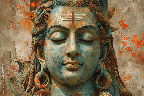 Hindu God Shiva modern painting