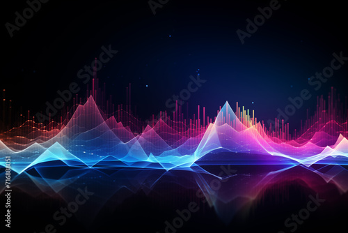 Internet wave signal technology background  dark background