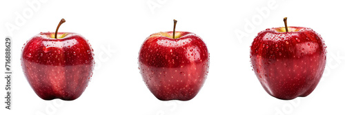 Set Of Apple on A solid on A Transparent Background 