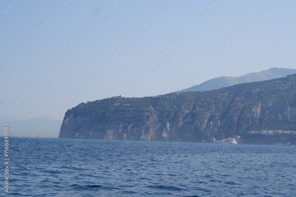Yacht floating in the Tyrrhenian Sea, Amalfi Coast, Italy
