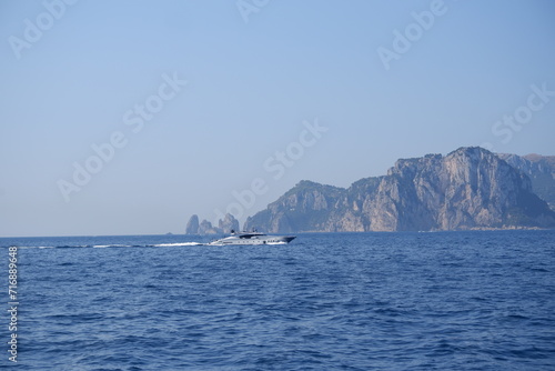 Yacht floating in the Tyrrhenian Sea, Amalfi Coast, Italy  © Kateryna