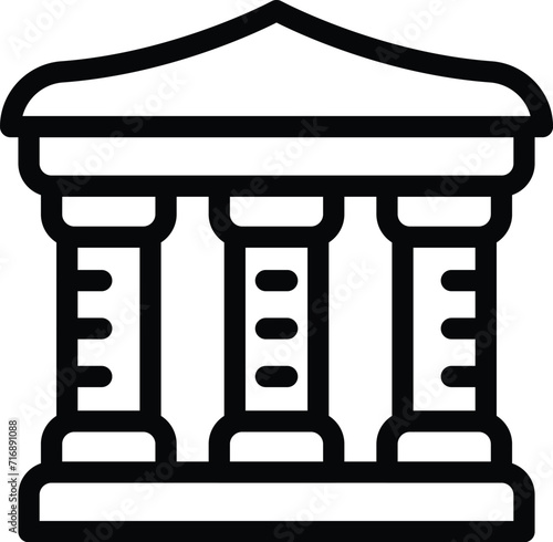 Museum building icon outline vector. Art gallery. Capital tourist