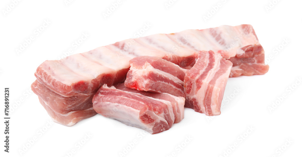 Fresh raw pork ribs isolated on white Fresh raw pork ribs isolated on white