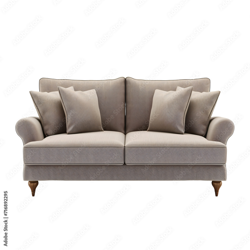 Gray sofa ,modern and minimal furniture,Chair home decoration, isolated on white and transparent background Gray sofa ,modern and minimal furniture,Chair home decoration, isolated on white and transparent background