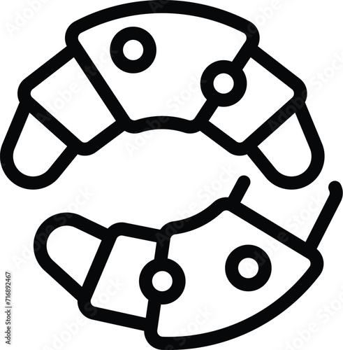 French croissant food icon outline vector. Travel art. Narrow cultural