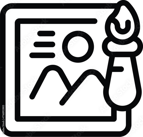 Louvre picture icon outline vector. Art gallery. Adult country museum