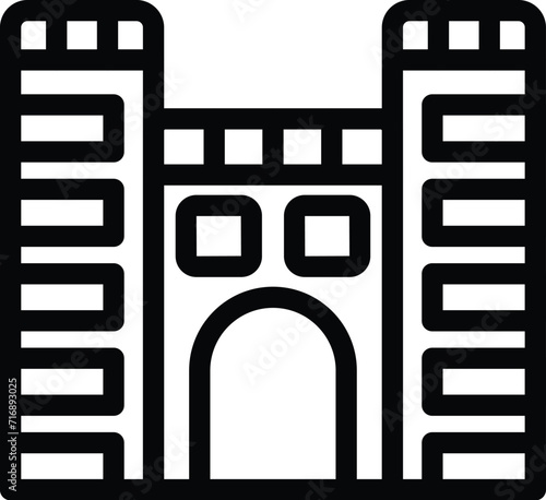 Paris castle museum icon outline vector. French art gallery. Country picture
