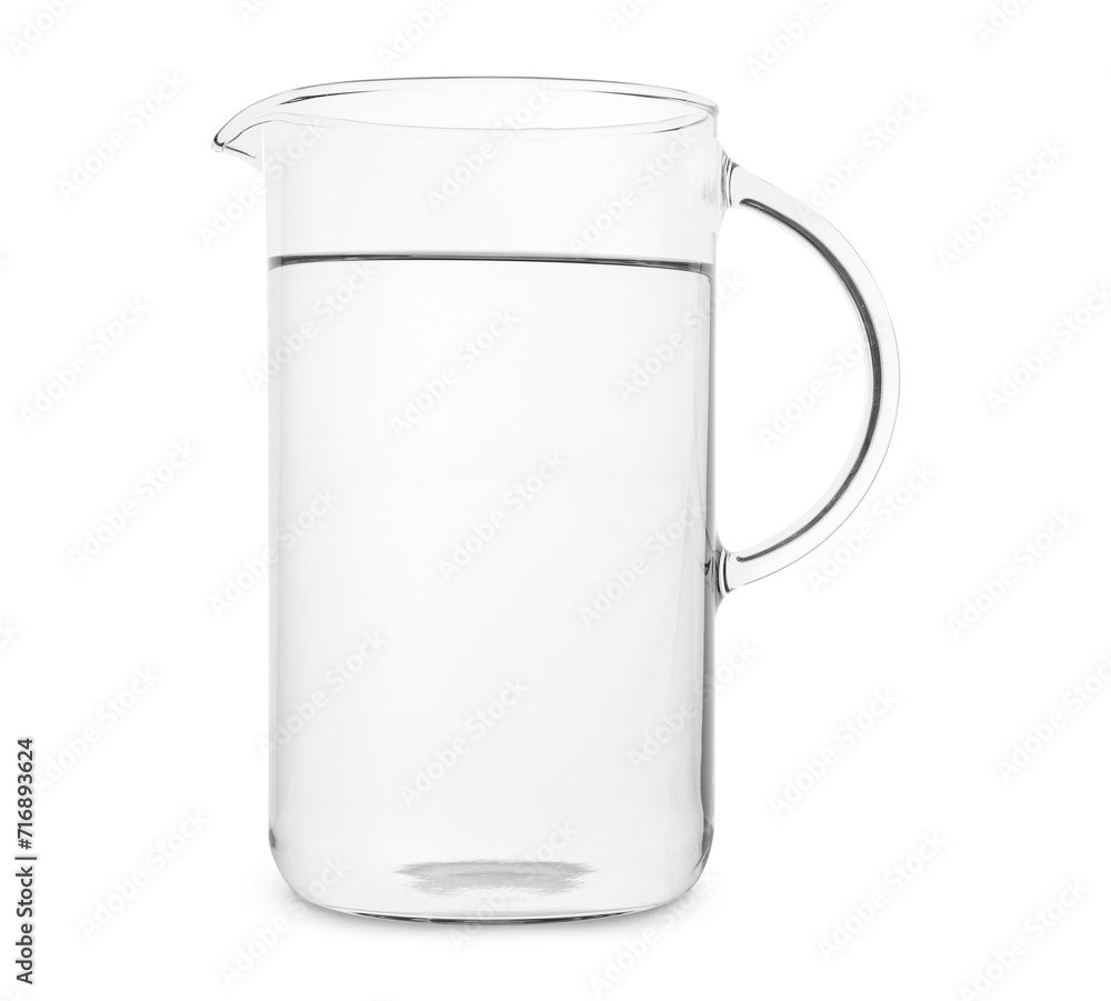 Glass jug with water isolated on white Glass jug with water isolated on white