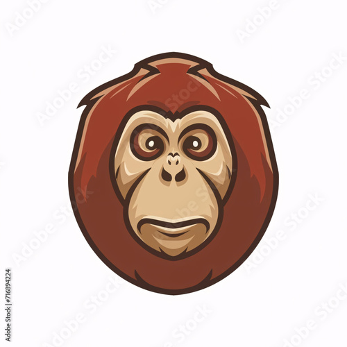 Flat logo illustration of Orangutan