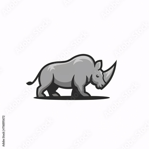 Flat logo illustration of Rhino © xKas