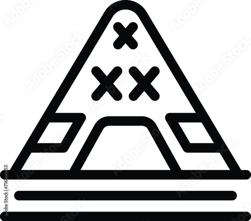 Ancient louvre icon outline vector. Art gallery design. French capital