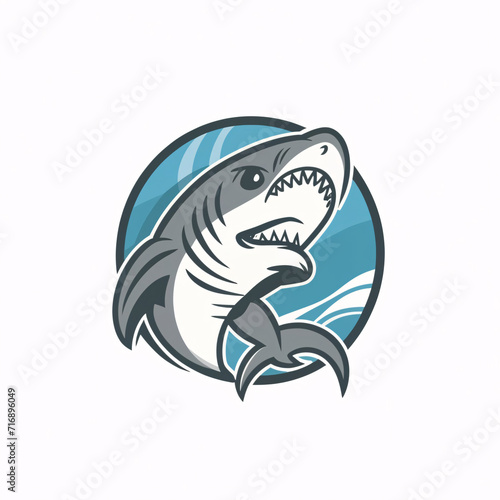 Flat logo illustration of Shark
