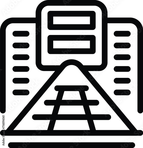 Louvre design icon outline vector. French capital. Tourist nation art