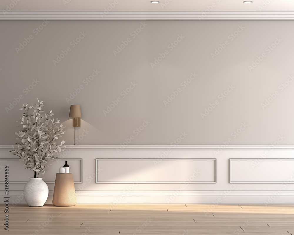 Contemporary Style and Cozy Hallway 3D Mockup Render