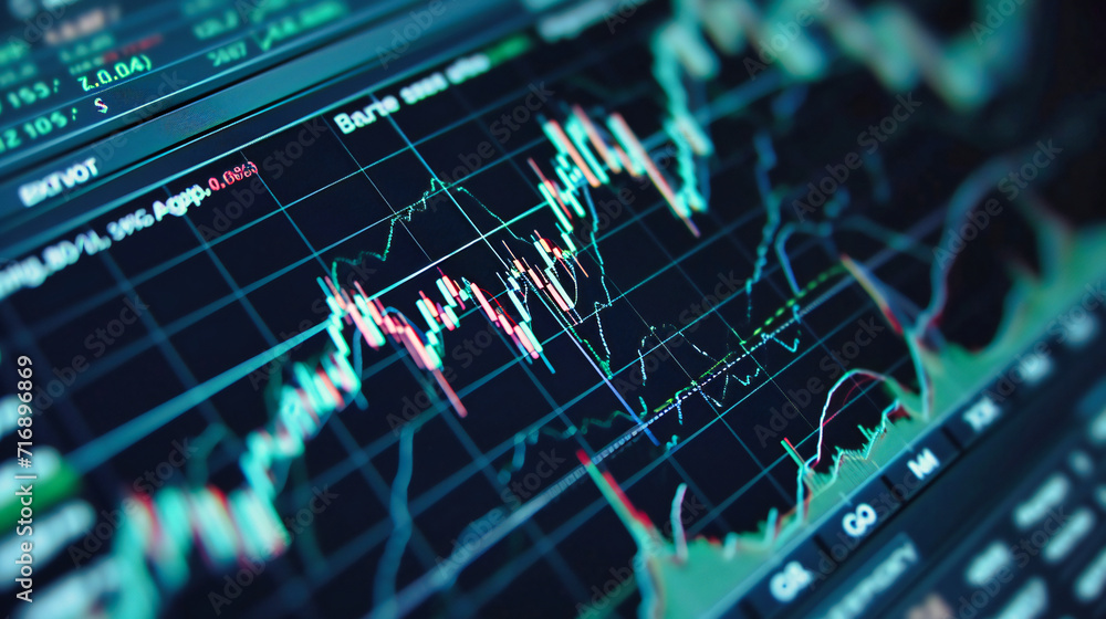 Financial Strategy: Business Analysis with Stock Charts and Graphs, Highlighting Market Trends and Data Financial Strategy: Business Analysis with Stock Charts and Graphs, Highlighting Market Trends and Data