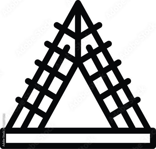 Tourist louvre icon outline vector. Travel adult capital. Master cultural