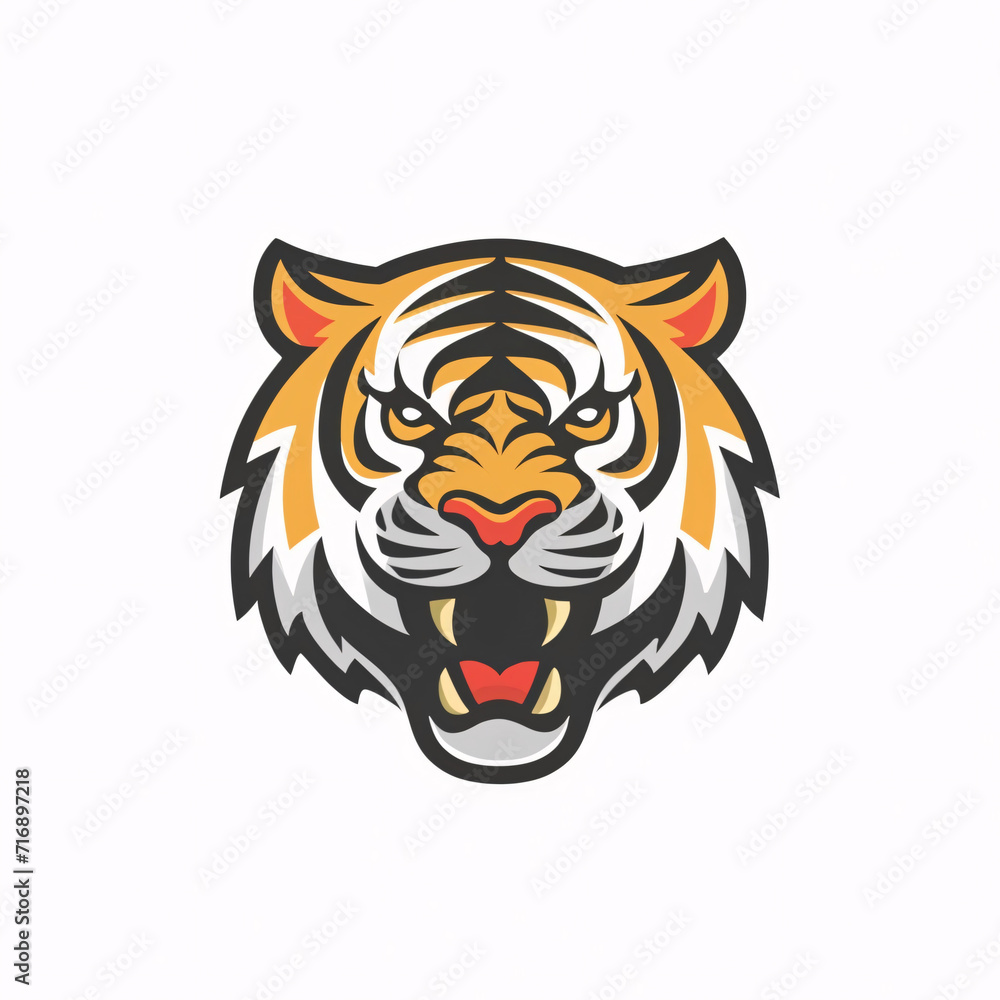 Flat logo illustration of Tiger