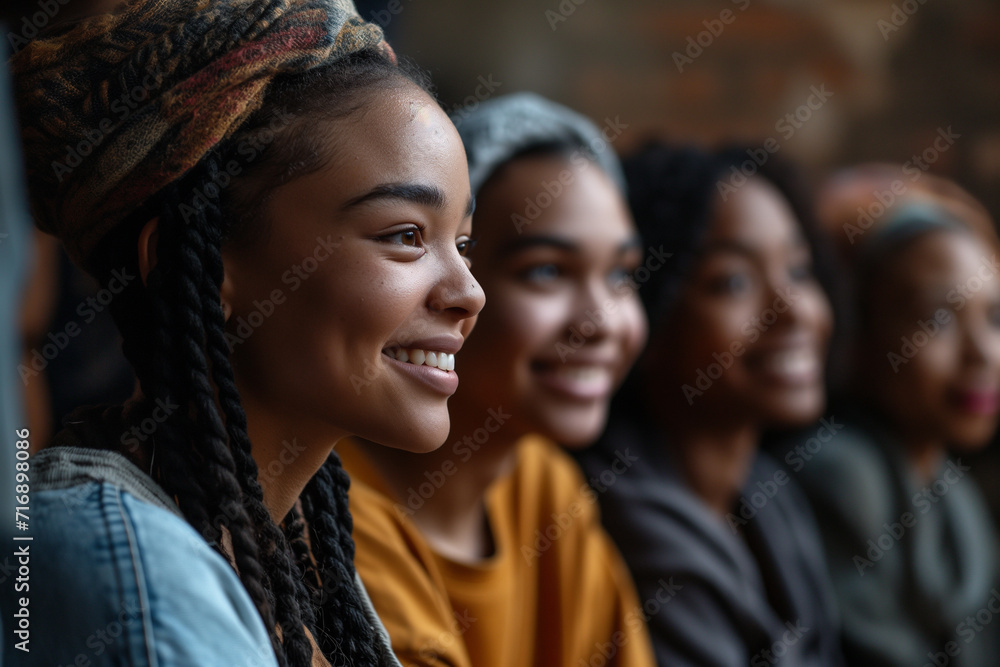 Smiling group of diverse women in casual attire. Generative AI image Smiling group of diverse women in casual attire. Generative AI image