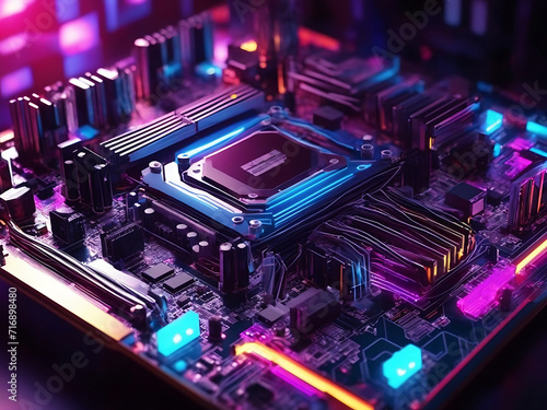 Rgb motherboard  technology by Ai Generated  photo