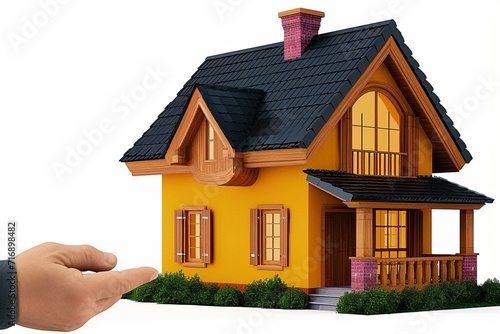 Clipart Home buying concept in real estate business Design with house on White Background