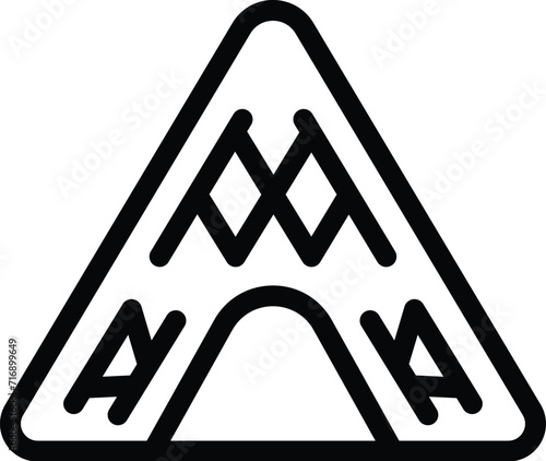 Ancient louvre icon outline vector. Art gallery. Paris capital city
