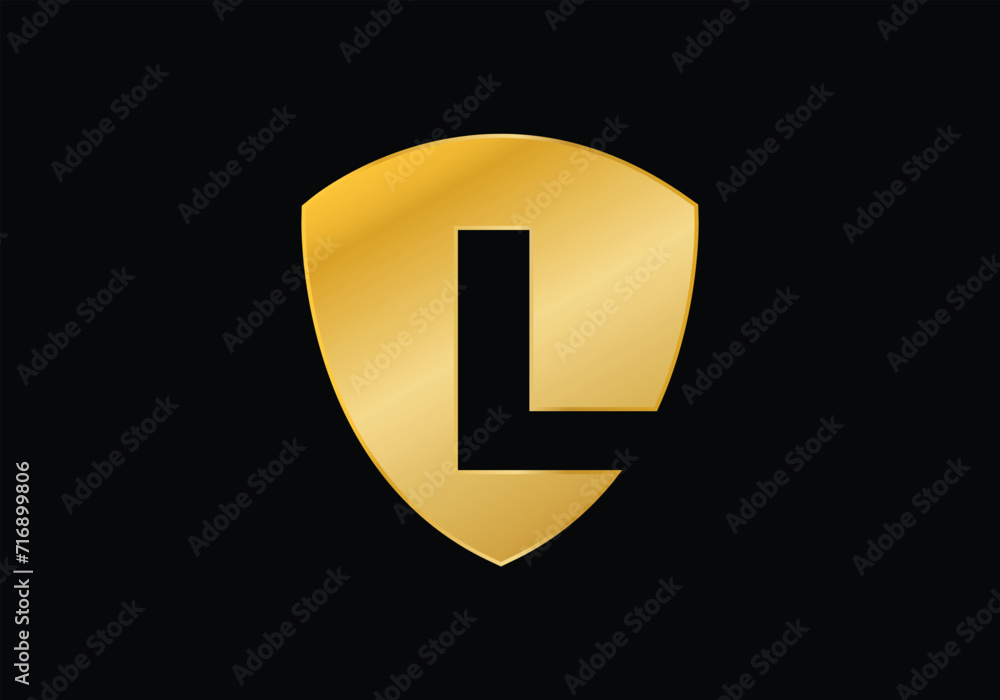 Shield logo design initial letter L with creative concept. Logo icon for business company and personal Shield logo design initial letter L with creative concept. Logo icon for business company and personal