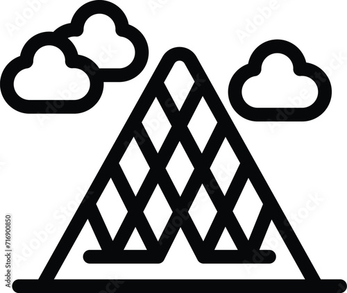 Louvre building icon outline vector. Art gallery. Paris city travel
