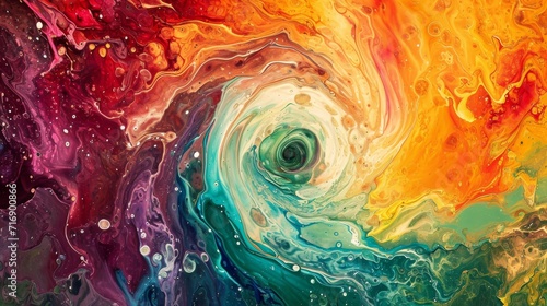 A mesmerizing abstract painting featuring a swirl of vibrant colors and textures background