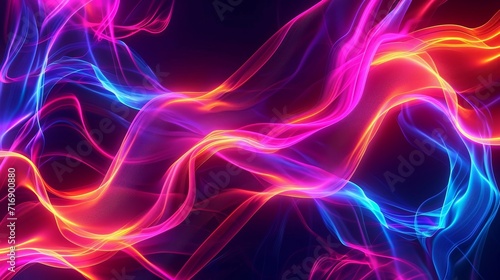 Abstract background with vibrant neon lines on a dark backdrop, creating a high-energy texture background
